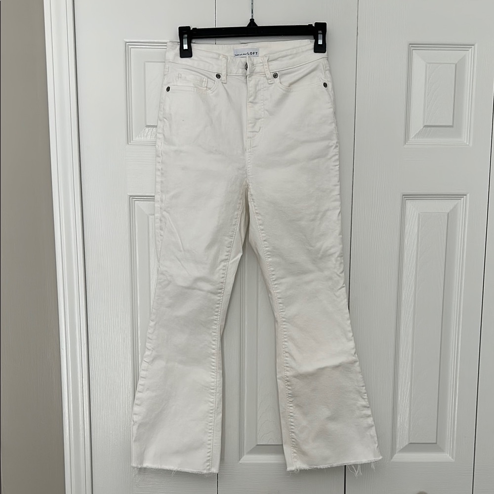 LOFT Curvy High Waist Kick Crop Jeans